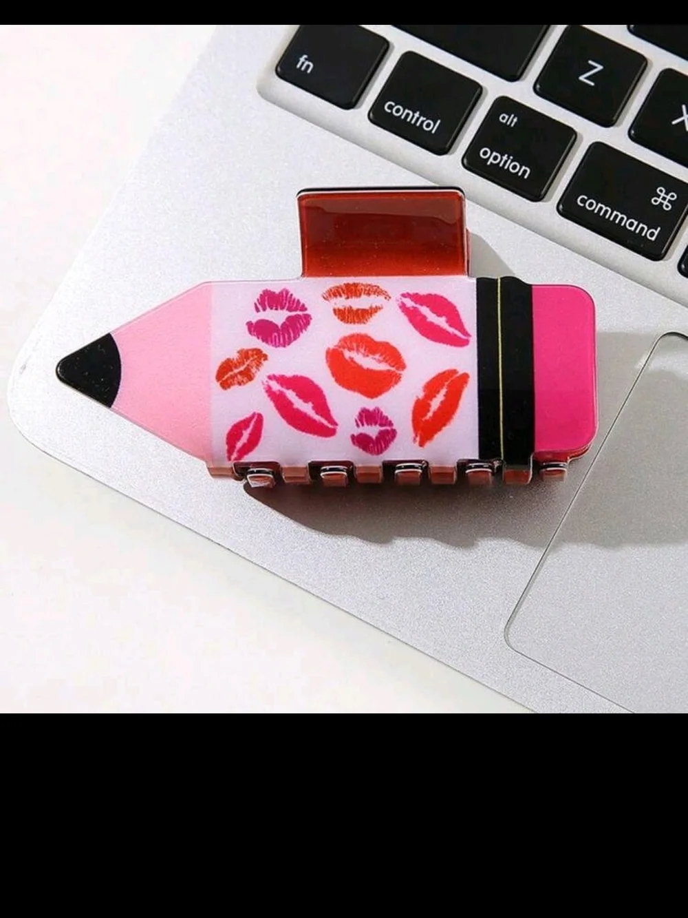 Pink Kiss Lipstick-Shaped Acrylic Hair Claw Clip